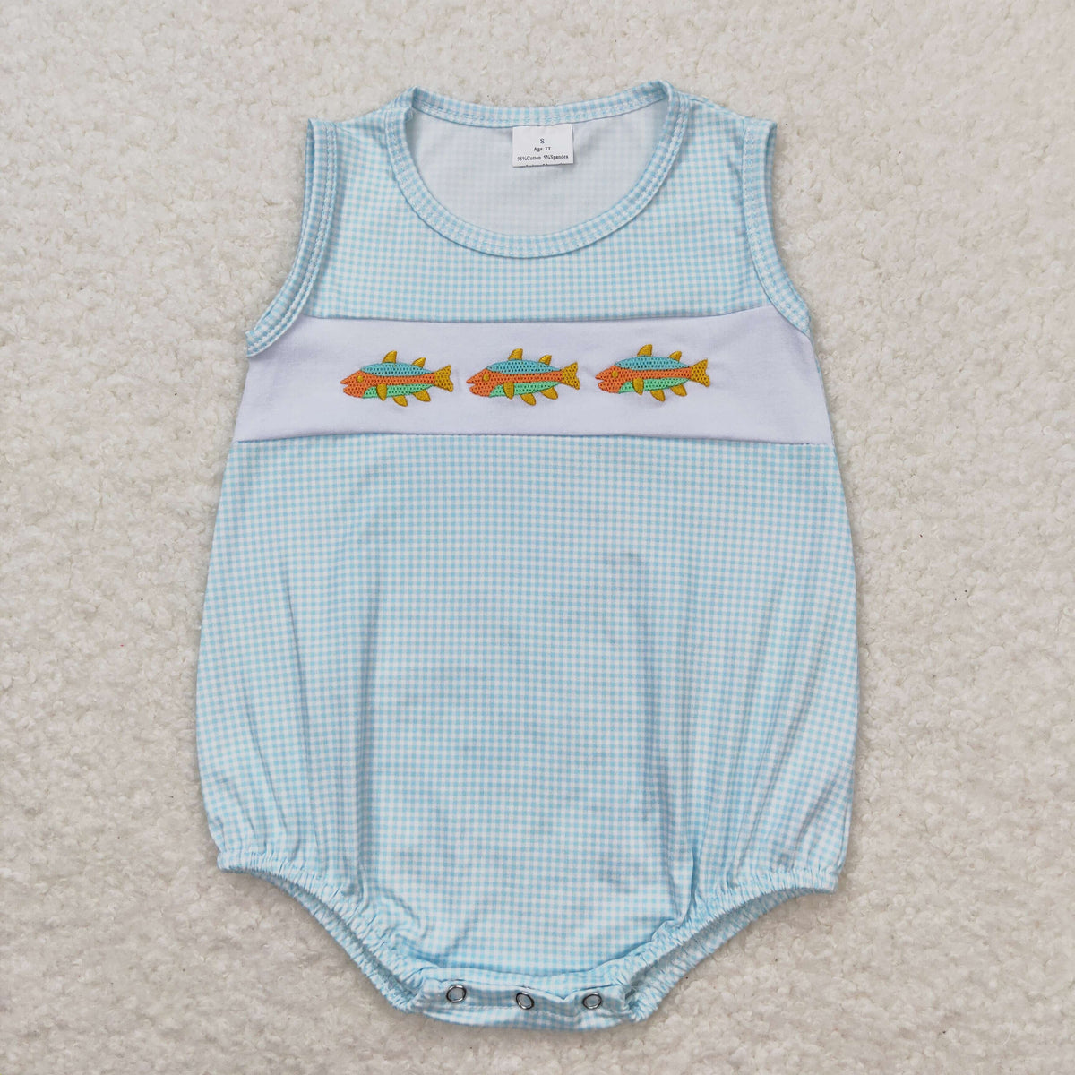 Petit Bebe Knits Boys Blue Stripe Knit Fish Bubble main image 0
