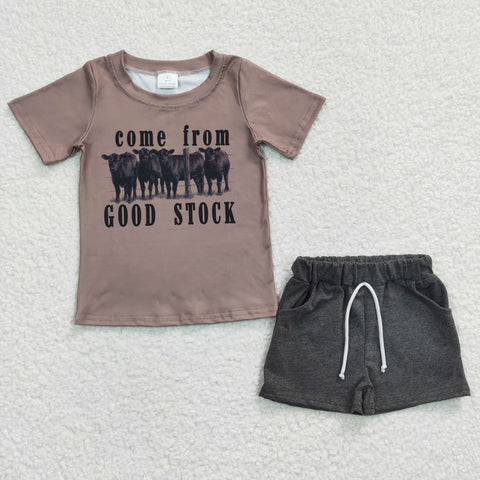 Boy Short Sleeve Shorts Outfit