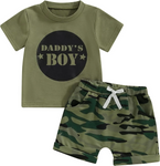 Order Deadline:19th Apr. Split order baby boy clothes daddy’s boy summer shorts set