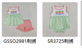 RTS kids matching clothing embroidery strawberry print clothing girl summer clothing-2025.1.9