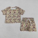 RTS Matching  toddler clothes camo scallop  print set girls summer clothing-2026.4.7