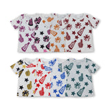 RTS toddler clothes matching clothing girl cheer top kids summer clothing-2025.7.22