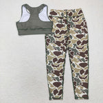 GSPO1665  adult clothes camouflage adult woman yoga wear