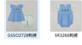RTS kids matching clothing embroidery mallard print clothing girl summer clothing-2025.1.9