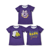 RTS toddler clothes matching clothing baby mardi gras print top girls summer t-shirt-2025.10.29