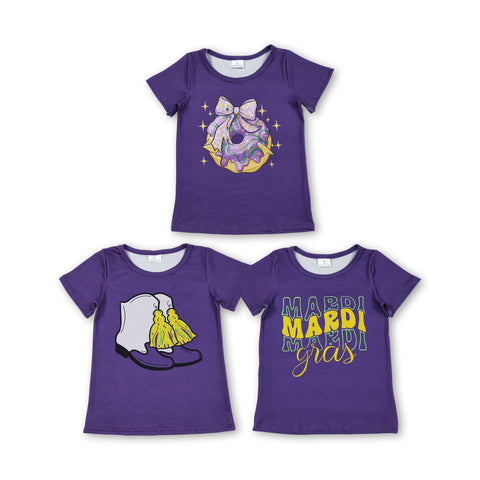 RTS toddler clothes matching clothing baby mardi gras print top girls summer t-shirt-2025.10.29