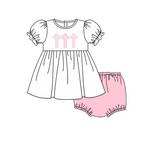 Order Deadline:14th Dec. Split order baby girl clothes cross girl easter bummies set