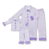 RTS toddler clothes matching purple leopard print clothing  mama kids  clothes-2025.9.17