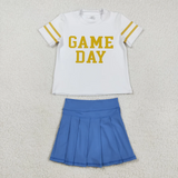 GSD2741  toddler girl clothes vinyl game day girl summer set yoga clothes