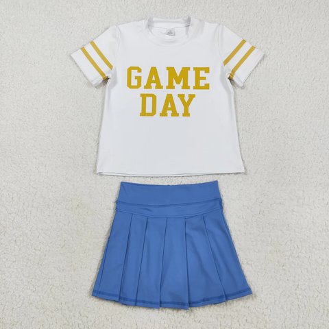 GSD2741  toddler girl clothes vinyl game day girl summer set yoga clothes