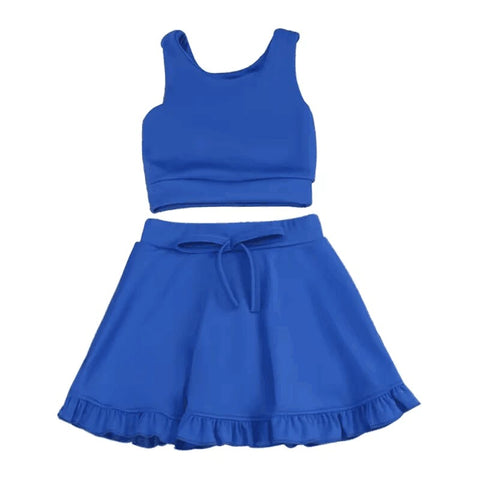 Order Deadline:25th June Split order baby girl clothes blue girl summer swimsuit