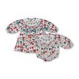 RTS kids matching clothing embroidered bow print clothing girl christmas winter clothing-2025.9.5