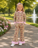 Sample GLP3735 baby girls camo long sleeves pants mock neck outfits
