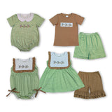 RTS Matching kids clothing embroidery mallard print clothing baby summer clothing-2026.5.20