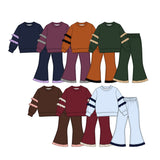 9.7 Pre-order girls ruffle  long sleeve bell pants outfits COTTON