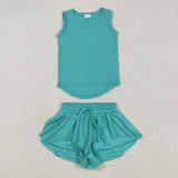 GSSO2572  baby girl clothes blue toddler girl yoga summer outfit
