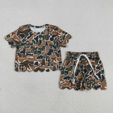 RTS Matching  toddler clothes camo scallop  print set girls summer clothing-2026.4.7