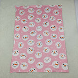 BL0266 baby Christmas Snowmen pink blanket