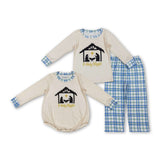 RTS kids matching clothing holly night print clothing boy winter clothing-2025.10.11