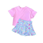 Order Deadline:6th July Split order baby girl clothes smile print girl summer shorts set