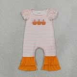 Matching Boys girls  pumpkin clothing embroidery
