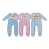 RTS kids matching clothing embroidered turkey clothing baby thanksgiving winter romper-2025.10.11