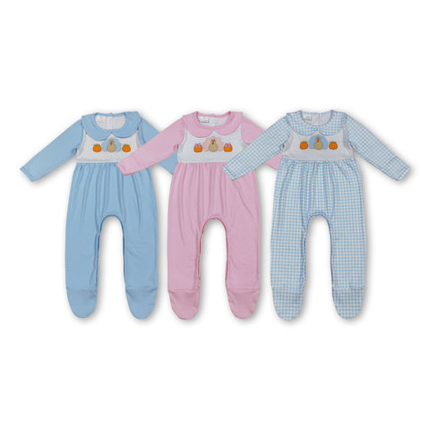 RTS kids matching clothing embroidered turkey clothing baby thanksgiving winter romper-2025.10.11