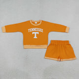 GLS0163 girls TENNESSEE orange long sleeve shorts outfits vinyl