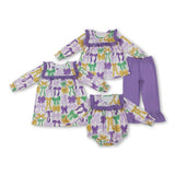 RTS kids matching clothing bows print clothing girl mardi gras winter clothing-2025.10.11