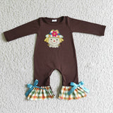 Matching boys girls Scarecrow brown kids clothing embroidery