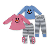 RTS kids matching clothing embroidered snowman print clothing baby winter clothing-2025.10.11
