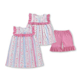 RTS toddler clothes matching clothing floral kids summer clothing