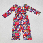 LR1835    baby girl clothes floral girl autumn  jumpsuit