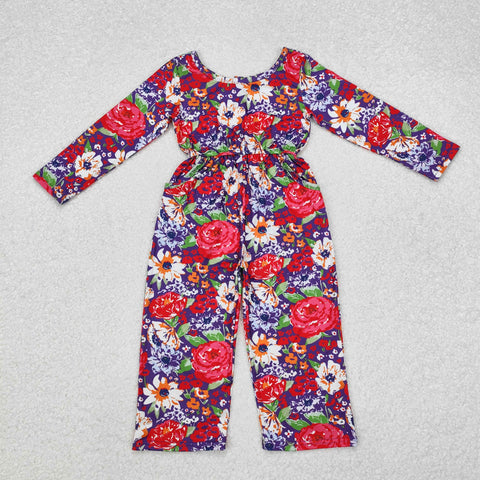 LR1835    baby girl clothes floral girl autumn  jumpsuit