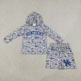 Matching Baby boys team camo long sleeves shorts hooded outfits
