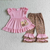Matching Baby girls boys fall puppy outfits embroidery
