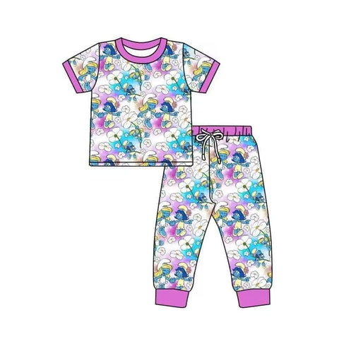 Order Deadline:11th Mar. Split order baby girl clothes cartoon girl summer pajamas set