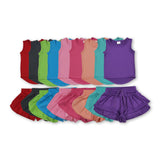 RTS toddler clothes matching clothing solid color set kids summer yoga clothing