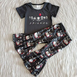 Promotion $5.5/set no MOQ RTS black short sleeve shirt and pants girls outfits