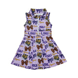 GSD3604 toddler clothes state bows print girl yoga summer dress