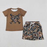 RTS baby clothes  baseball print boy summer shorts set-2025.12.9