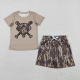 RTS baby clothes  baseball print boy summer shorts set-2025.12.9