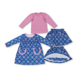 RTS toddler clothes matching clothing floral print kids winter clothing-2025.9.8