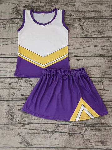 Custom order MOQ:3pcs each design state cheerleading uniforms girl summer skirt set 16