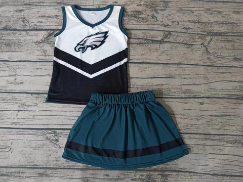 Custom order MOQ:3pcs each design state cheerleading uniforms girl summer skirt set 24