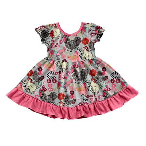 Split Order Deadline:8th June Split order baby girl clothes chicken farm girl summer dress