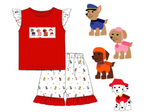 Order Deadline:15th Oct. Split order baby girl clothes red cartoon girl summer outfit