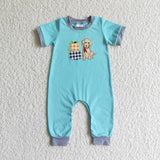 Matching Baby girls boys fall puppy outfits embroidery