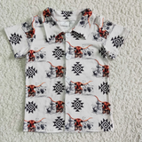 RTS  Matching clothing toddler clothes cowboy fishing print boy summer clothing-2026.3.17
