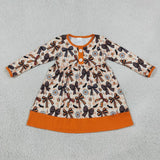 Matching Baby girls Halloween bat candy bow orange long sleeve clothing